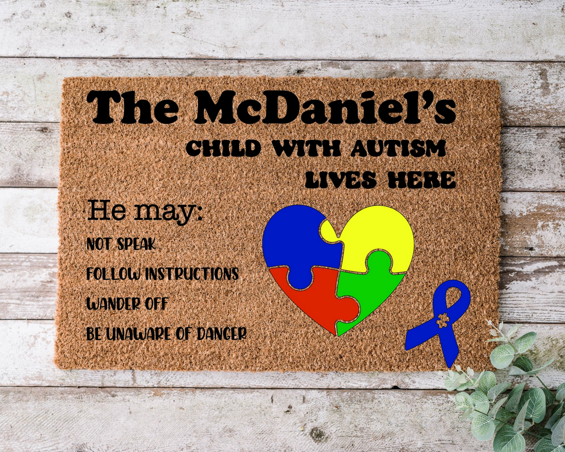 Autism Child & Family - Custom Design with Family Name